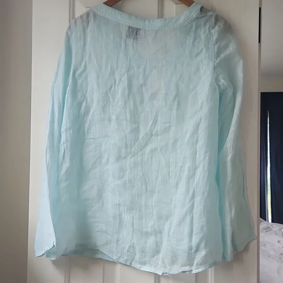 Eileen Fisher light blue linen tunic - Picture 5 of 9